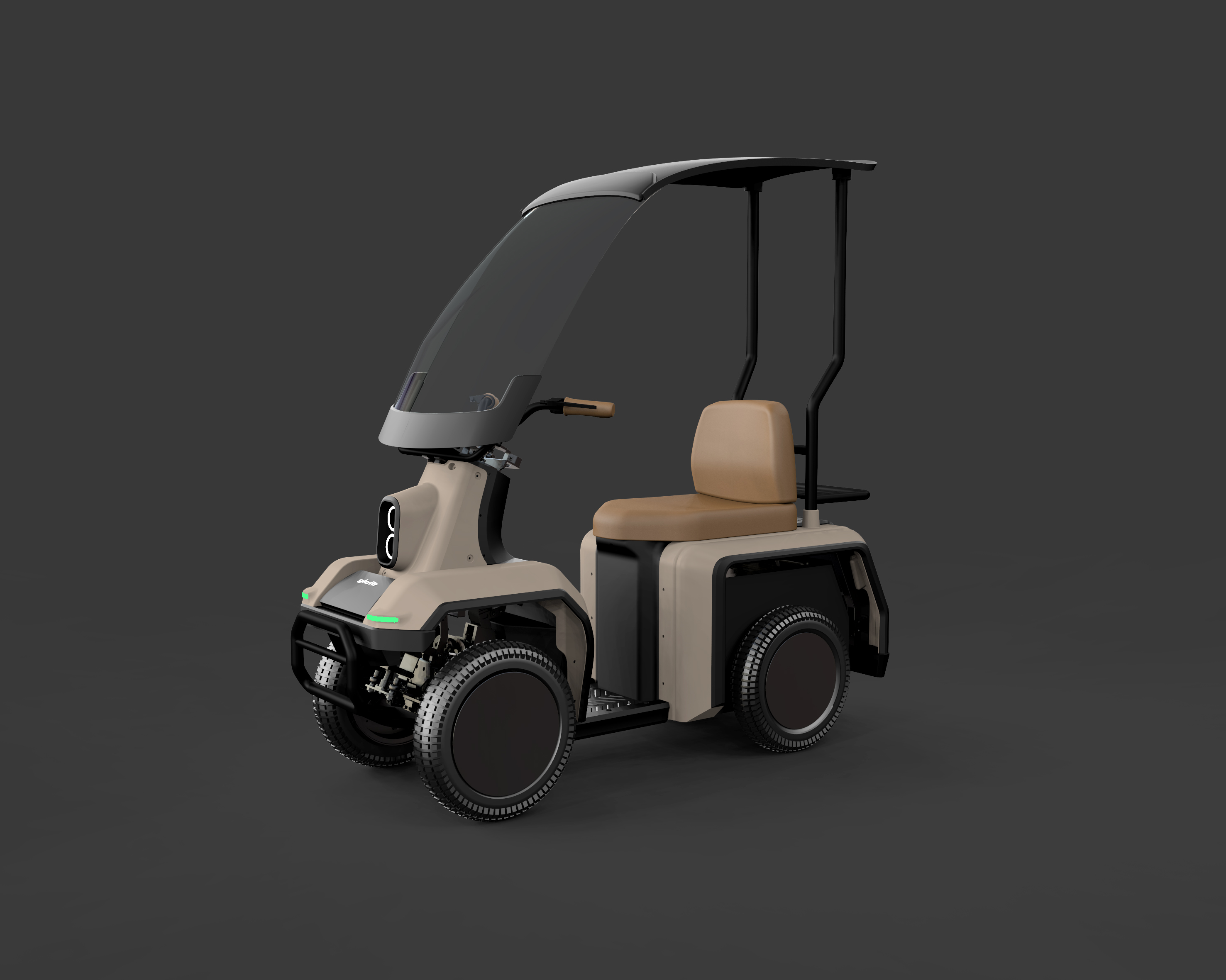 プロダクトの事例(四輪電動バイク3Dイメージ斜め)｜＆A